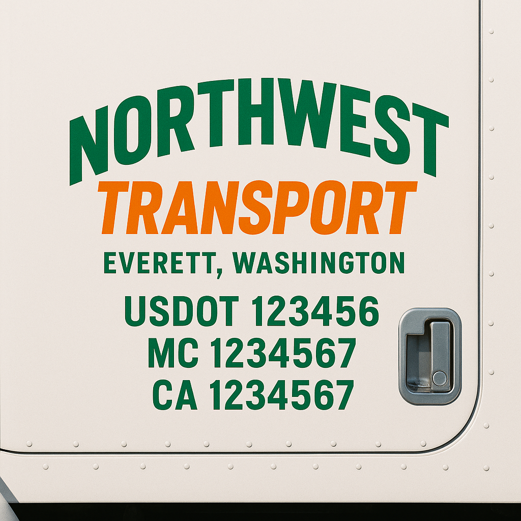 Custom Truck Door Lettering Sign Decal Sticker For Trucking, Businesses with City, State and USDOT, MC, GVW Truck Sign (2-Pack)