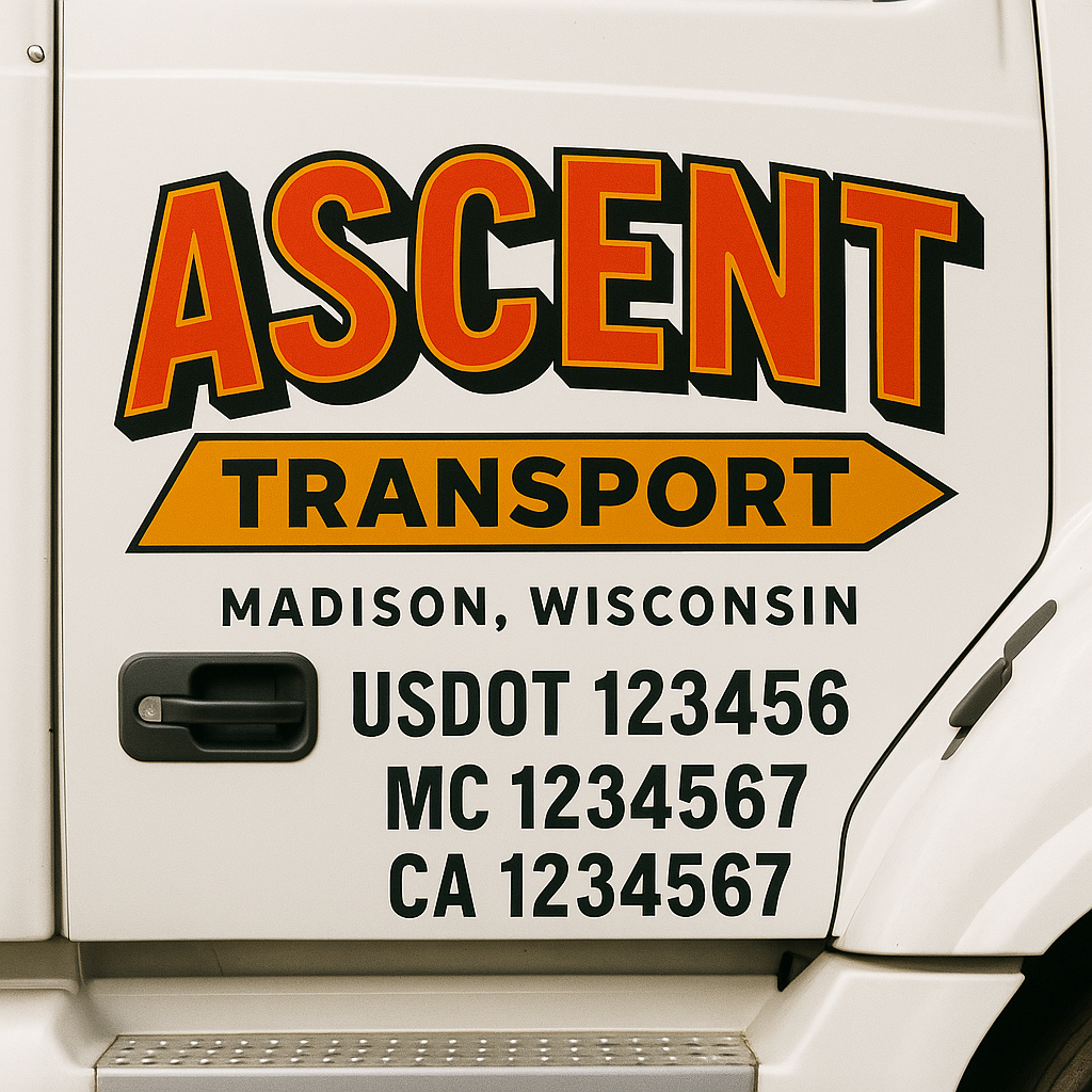 Custom Truck Door Lettering Sign Decal Sticker For Trucking, Businesses with City, State and USDOT, MC, GVW Truck Sign (2-Pack)