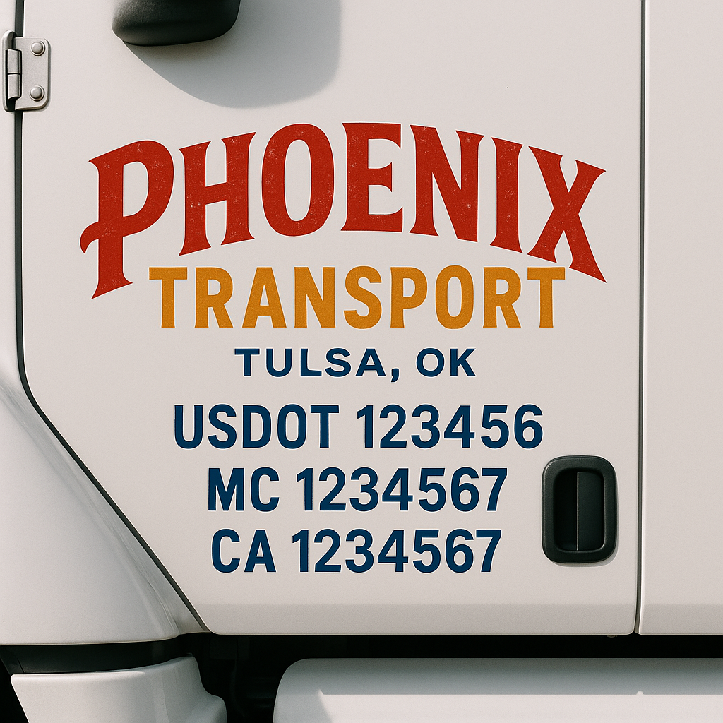 Custom Truck Door Lettering Sign Decal Sticker For Trucking, Businesses with City, State and USDOT, MC, GVW Truck Sign (2-Pack)