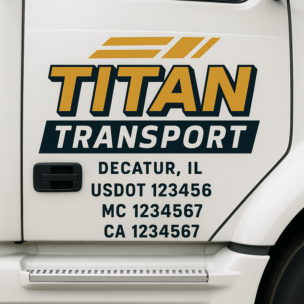 Custom Truck Door Lettering Sign Decal Sticker For Trucking, Businesses with City, State and USDOT, MC, GVW Truck Sign (2-Pack)