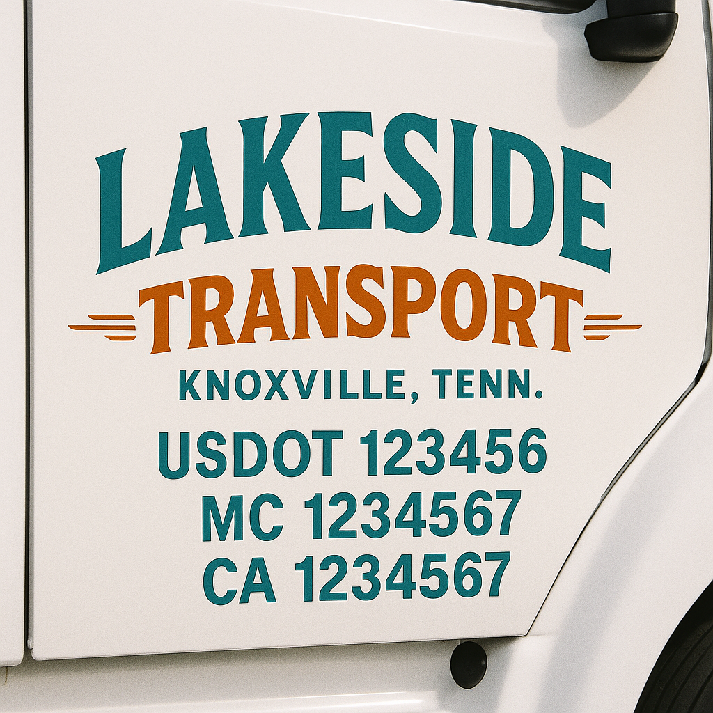 Custom Truck Door Lettering Sign Decal Sticker For Trucking, Businesses with City, State and USDOT, MC, GVW Truck Sign (2-Pack)