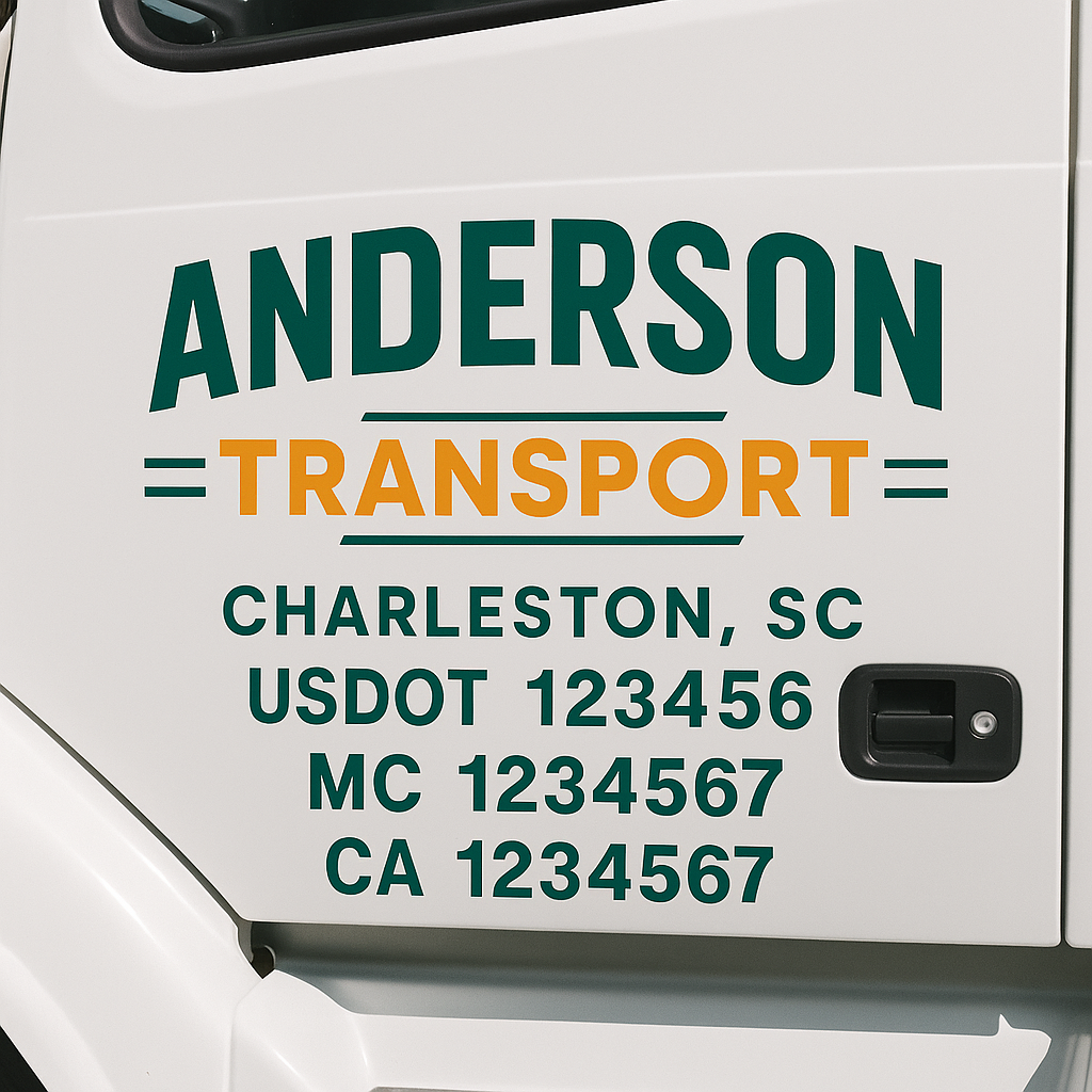 Custom Truck Door Lettering Sign Decal Sticker For Trucking, Businesses with City, State and USDOT, MC, GVW Truck Sign (2-Pack)