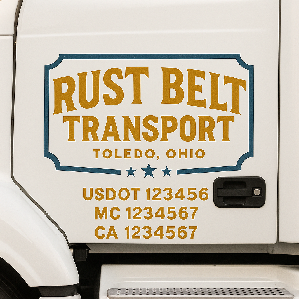 Custom Truck Door Lettering Sign Decal Sticker For Trucking, Businesses with City, State and USDOT, MC, GVW Truck Sign (2-Pack)