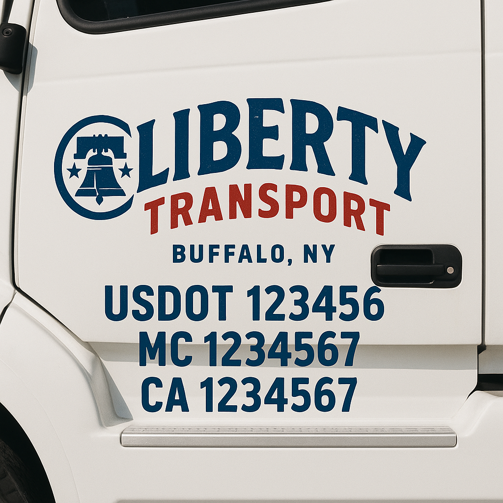 Custom Truck Door Lettering Sign Decal Sticker For Trucking, Businesses with City, State and USDOT, MC, GVW Truck Sign (2-Pack)
