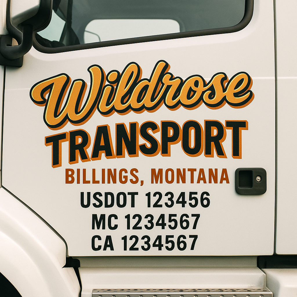 Custom Truck Door Lettering Sign Decal Sticker For Trucking, Businesses with City, State and USDOT, MC, GVW Truck Sign (2-Pack)