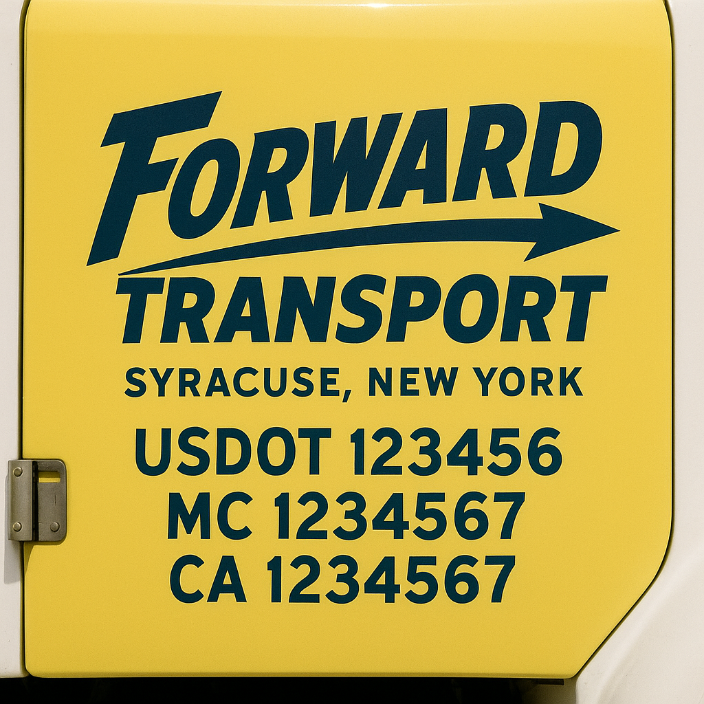 Custom Truck Door Lettering Sign Decal Sticker For Trucking, Businesses with City, State and USDOT, MC, GVW Truck Sign (2-Pack)