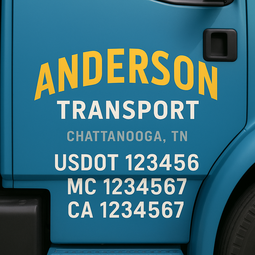 Custom Truck Door Lettering Sign Decal Sticker For Trucking, Businesses with City, State and USDOT, MC, GVW Truck Sign (2-Pack)