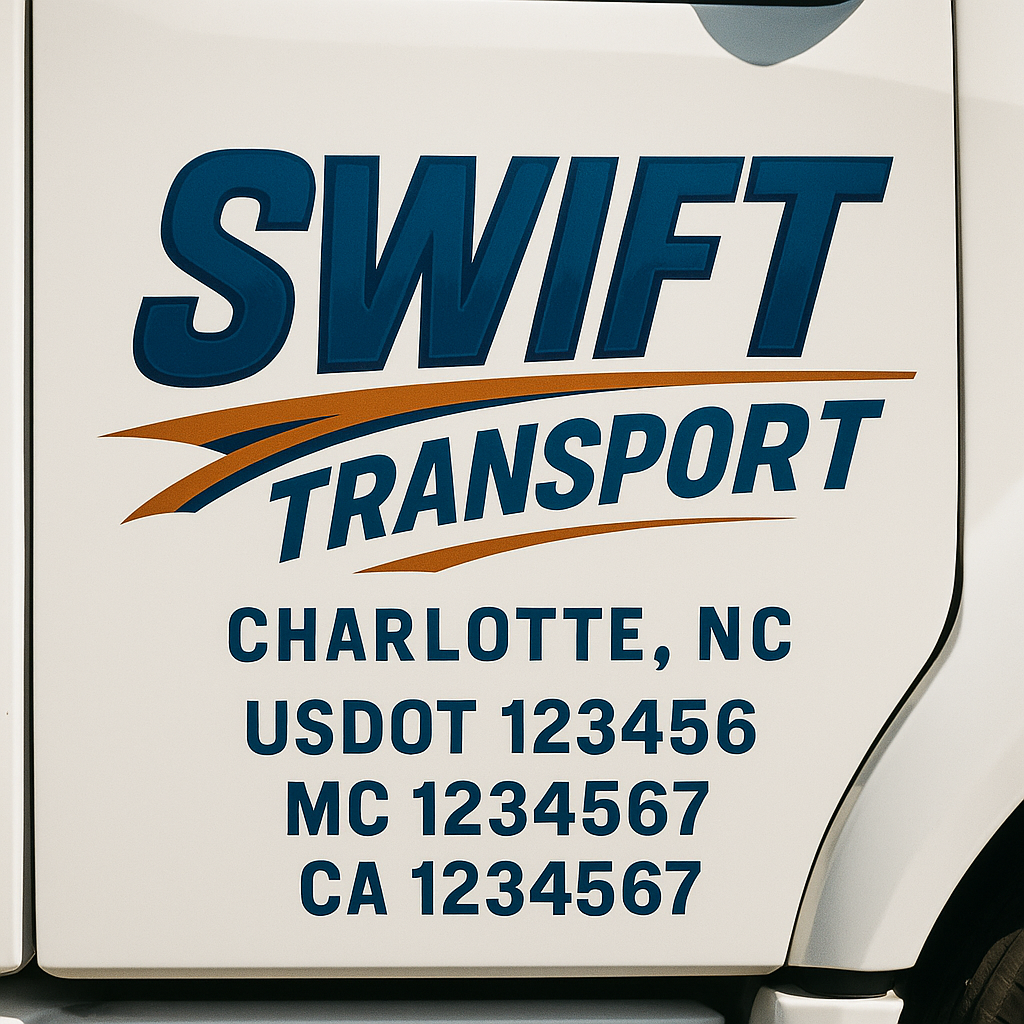 Custom Truck Door Lettering Sign Decal Sticker For Trucking, Businesses with City, State and USDOT, MC, GVW Truck Sign (2-Pack)