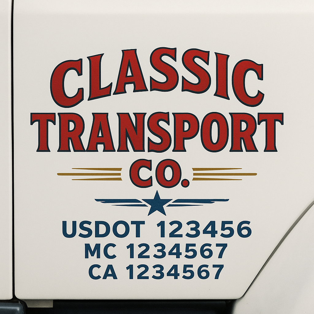 Custom Truck Door Lettering Sign Decal Sticker For Trucking, Businesses with City, State and USDOT, MC, GVW Truck Sign (2-Pack)