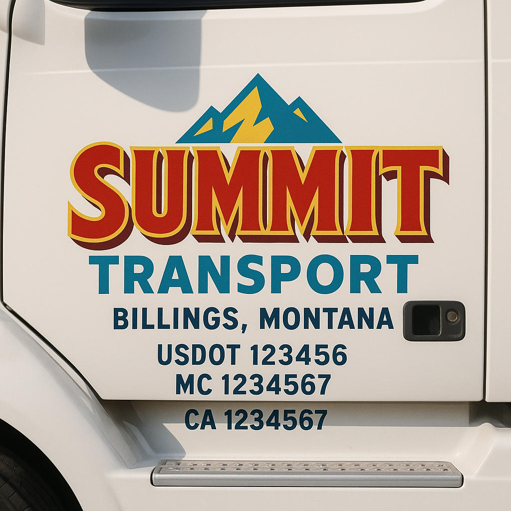 Custom Truck Door Lettering Sign Decal Sticker For Trucking, Businesses with City, State and USDOT, MC, GVW Truck Sign (2-Pack)