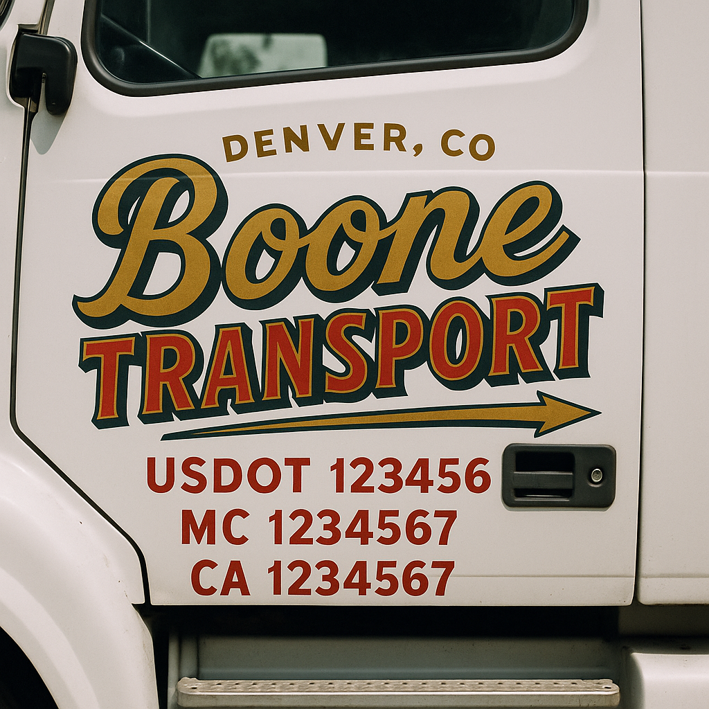 Custom Truck Door Lettering Sign Decal Sticker For Trucking, Businesses with City, State and USDOT, MC, GVW Truck Sign (2-Pack)