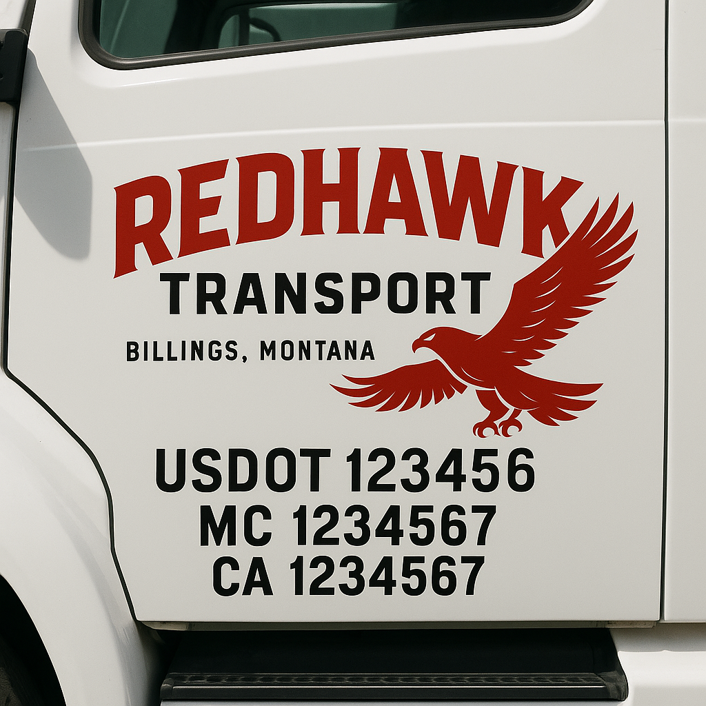 Custom Truck Door Lettering Sign Decal Sticker For Trucking, Businesses with City, State and USDOT, MC, GVW Truck Sign (2-Pack)