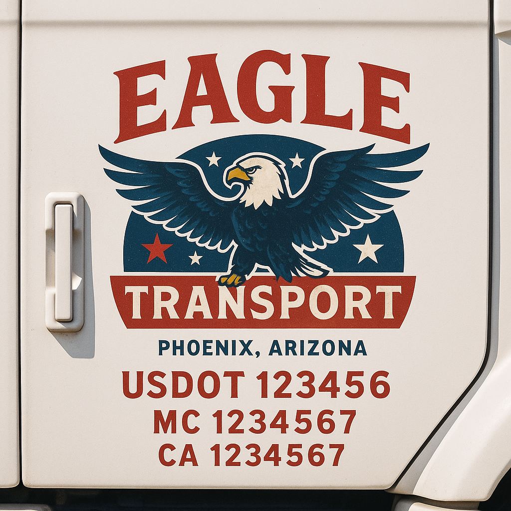 Custom Truck Door Lettering Sign Decal Sticker For Trucking, Businesses with City, State and USDOT, MC, GVW Truck Sign (2-Pack)