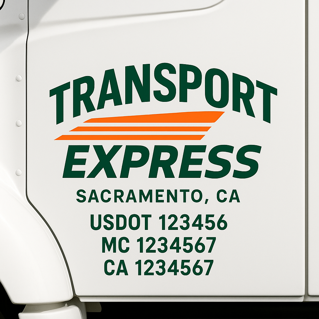 Custom Truck Door Lettering Sign Decal Sticker For Trucking, Businesses with City, State and USDOT, MC, GVW Truck Sign (2-Pack)
