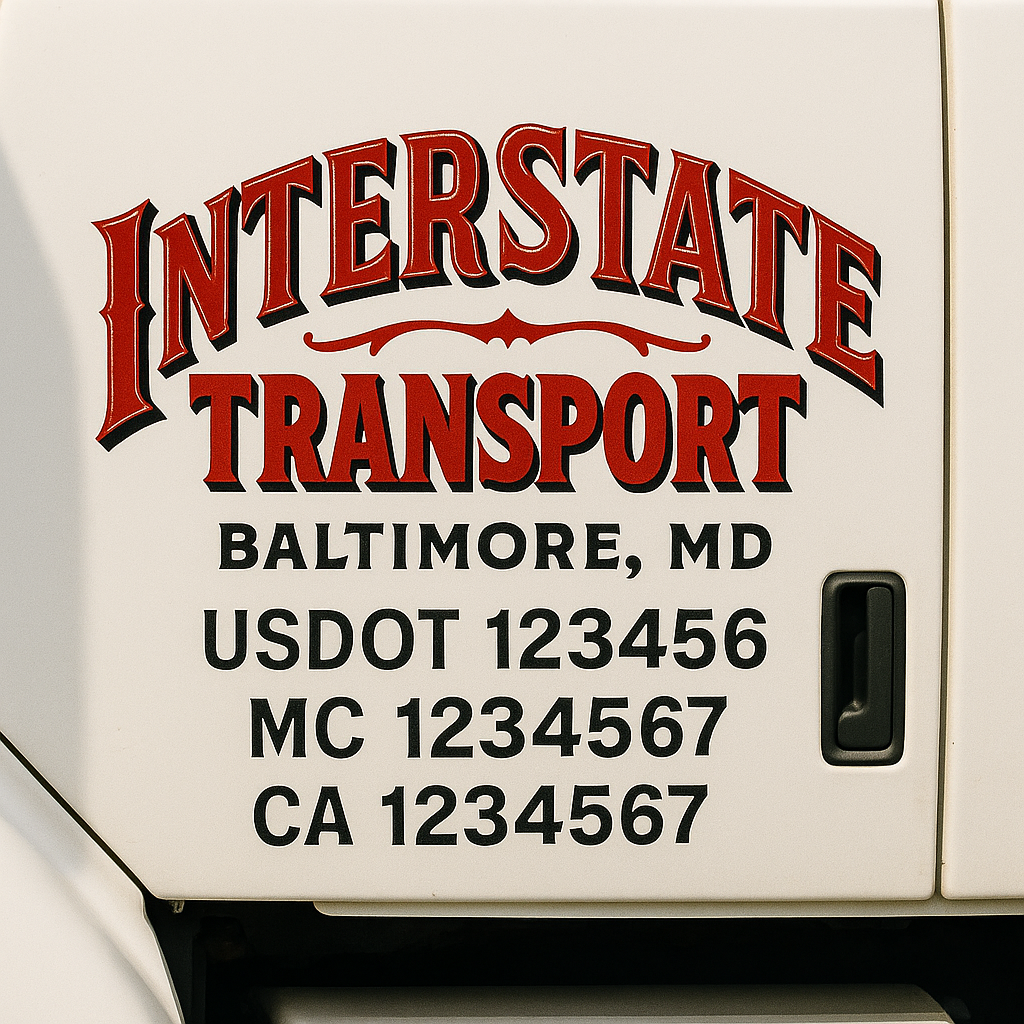 Custom Truck Door Lettering Sign Decal Sticker For Trucking, Businesses with City, State and USDOT, MC, GVW Truck Sign (2-Pack)