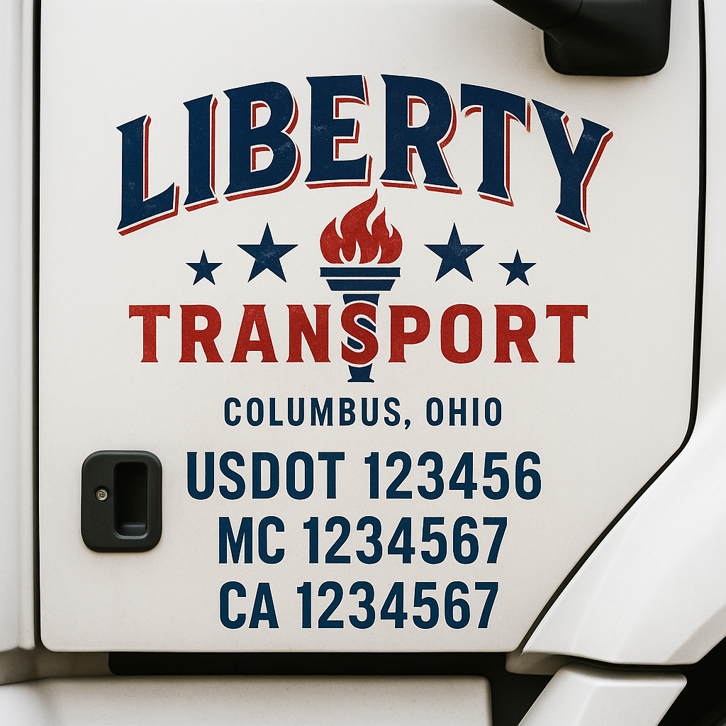 Custom Truck Door Lettering Sign Decal Sticker For Trucking, Businesses with City, State and USDOT, MC, GVW Truck Sign (2-Pack)