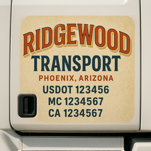 Custom Truck Door Lettering Sign Decal Sticker For Trucking, Businesses with City, State and USDOT, MC, GVW Truck Sign (2-Pack)