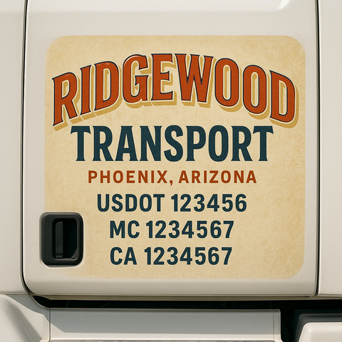Custom Truck Door Lettering Sign Decal Sticker For Trucking, Businesses with City, State and USDOT, MC, GVW Truck Sign (2-Pack)