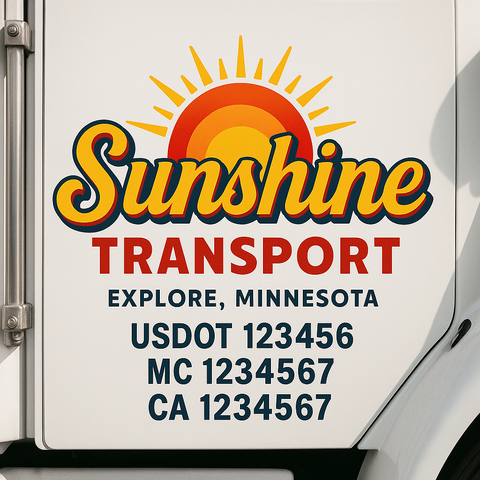Custom Truck Door Lettering Sign Decal Sticker For Trucking, Businesses with City, State and USDOT, MC, GVW Truck Sign (2-Pack)