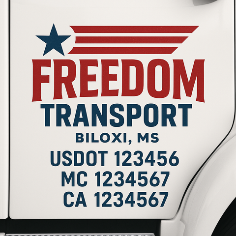Custom Truck Door Lettering Sign Decal Sticker For Trucking, Businesses with City, State and USDOT, MC, GVW Truck Sign (2-Pack)
