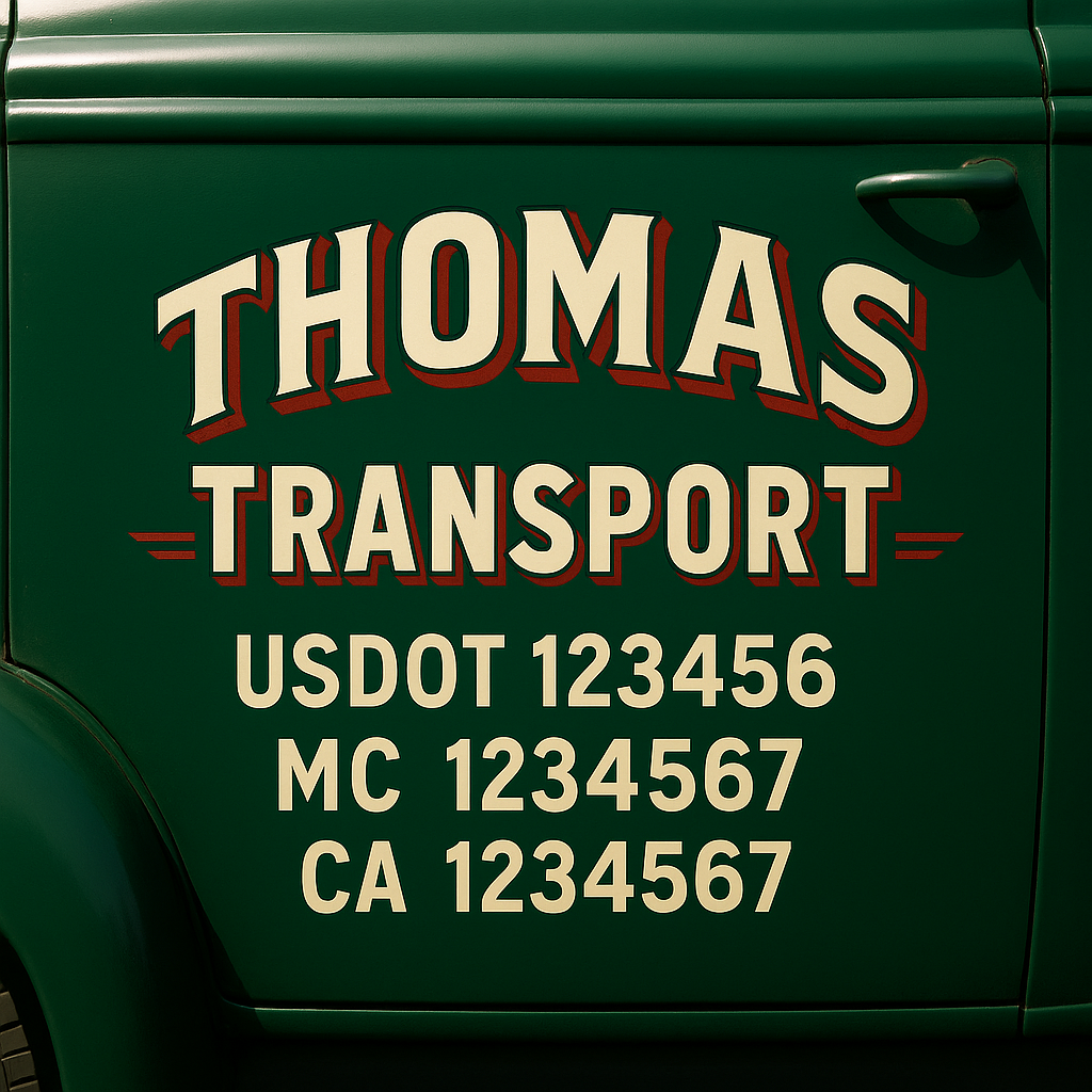Custom Truck Door Lettering Sign Decal Sticker For Trucking, Businesses with City, State and USDOT, MC, GVW Truck Sign (2-Pack)