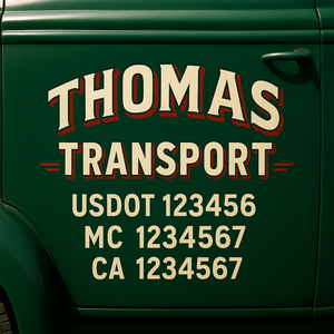 Custom Truck Door Lettering Sign Decal Sticker For Trucking, Businesses with City, State and USDOT, MC, GVW Truck Sign (2-Pack)