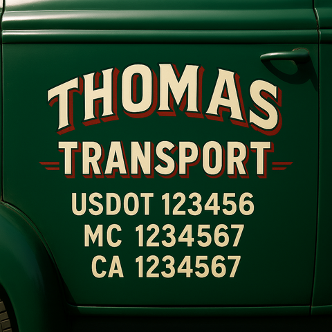 Custom Truck Door Lettering Sign Decal Sticker For Trucking, Businesses with City, State and USDOT, MC, GVW Truck Sign (2-Pack)