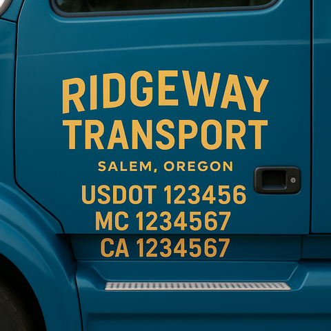 Custom Truck Door Lettering Sign Decal Sticker For Trucking, Businesses with City, State and USDOT, MC, GVW Truck Sign (2-Pack)