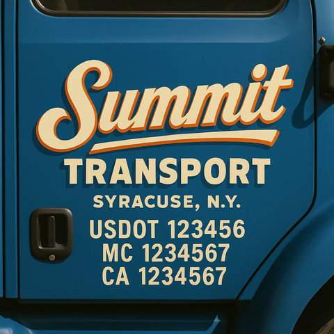 Custom Truck Door Lettering Sign Decal Sticker For Trucking, Businesses with City, State and USDOT, MC, GVW Truck Sign (2-Pack)