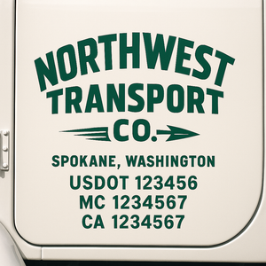 Custom Truck Door Lettering Sign Decal Sticker For Trucking, Businesses with City, State and USDOT, MC, GVW Truck Sign (2-Pack)