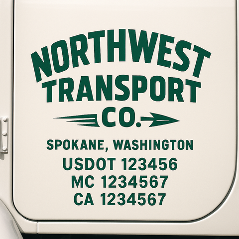 Custom Truck Door Lettering Sign Decal Sticker For Trucking, Businesses with City, State and USDOT, MC, GVW Truck Sign (2-Pack)