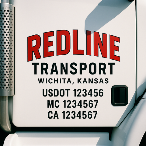 Custom Truck Door Lettering Sign Decal Sticker For Trucking, Businesses with City, State and USDOT, MC, GVW Truck Sign (2-Pack)