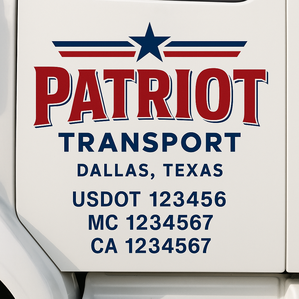 Custom Truck Door Lettering Sign Decal Sticker For Trucking, Businesses with City, State and USDOT, MC, GVW Truck Sign (2-Pack)