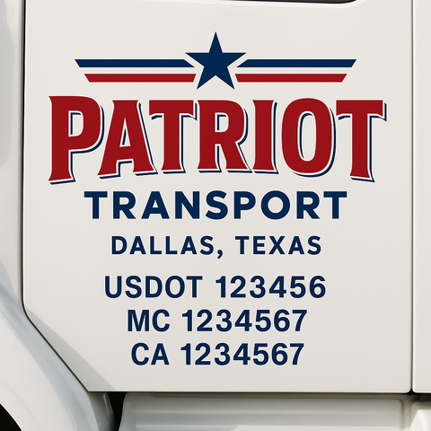 Custom Truck Door Lettering Sign Decal Sticker For Trucking, Businesses with City, State and USDOT, MC, GVW Truck Sign (2-Pack)
