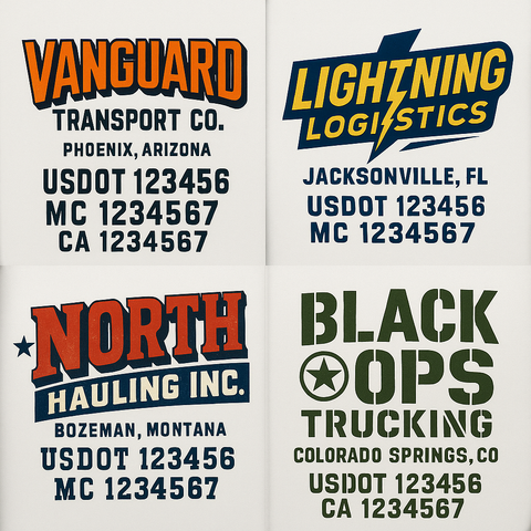 Custom Truck Door Lettering Sign Decal Sticker For Trucking, Businesses with City, State and USDOT, MC, GVW Truck Sign (2-Pack)