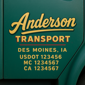 Custom Truck Door Lettering Sign Decal Sticker For Trucking, Businesses with City, State and USDOT, MC, GVW Truck Sign (2-Pack)