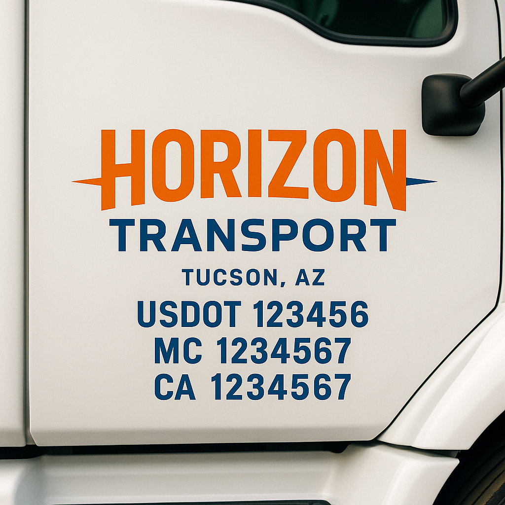 Custom Truck Door Lettering Sign Decal Sticker For Trucking, Businesses with City, State and USDOT, MC, GVW Truck Sign (2-Pack)