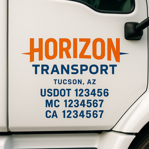 Custom Truck Door Lettering Sign Decal Sticker For Trucking, Businesses with City, State and USDOT, MC, GVW Truck Sign (2-Pack)