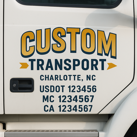 Custom Truck Door Lettering Sign Decal Sticker For Trucking, Businesses with City, State and USDOT, MC, GVW Truck Sign (2-Pack)