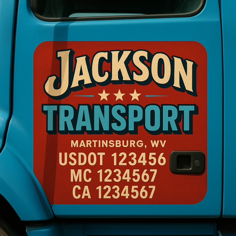 Custom Truck Door Lettering Sign Decal Sticker For Trucking, Businesses with City, State and USDOT, MC, GVW Truck Sign (2-Pack)