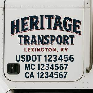 Custom Truck Door Lettering Sign Decal Sticker For Trucking, Businesses with City, State and USDOT, MC, GVW Truck Sign (2-Pack)