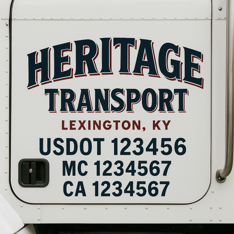 Custom Truck Door Lettering Sign Decal Sticker For Trucking, Businesses with City, State and USDOT, MC, GVW Truck Sign (2-Pack)