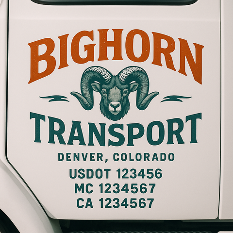 Custom Truck Door Lettering Sign Decal Sticker For Trucking, Businesses with City, State and USDOT, MC, GVW Truck Sign (2-Pack)