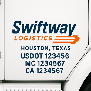 Custom Truck Door Lettering Sign Decal Sticker For Trucking, Businesses with City, State and USDOT, MC, GVW Truck Sign (2-Pack)