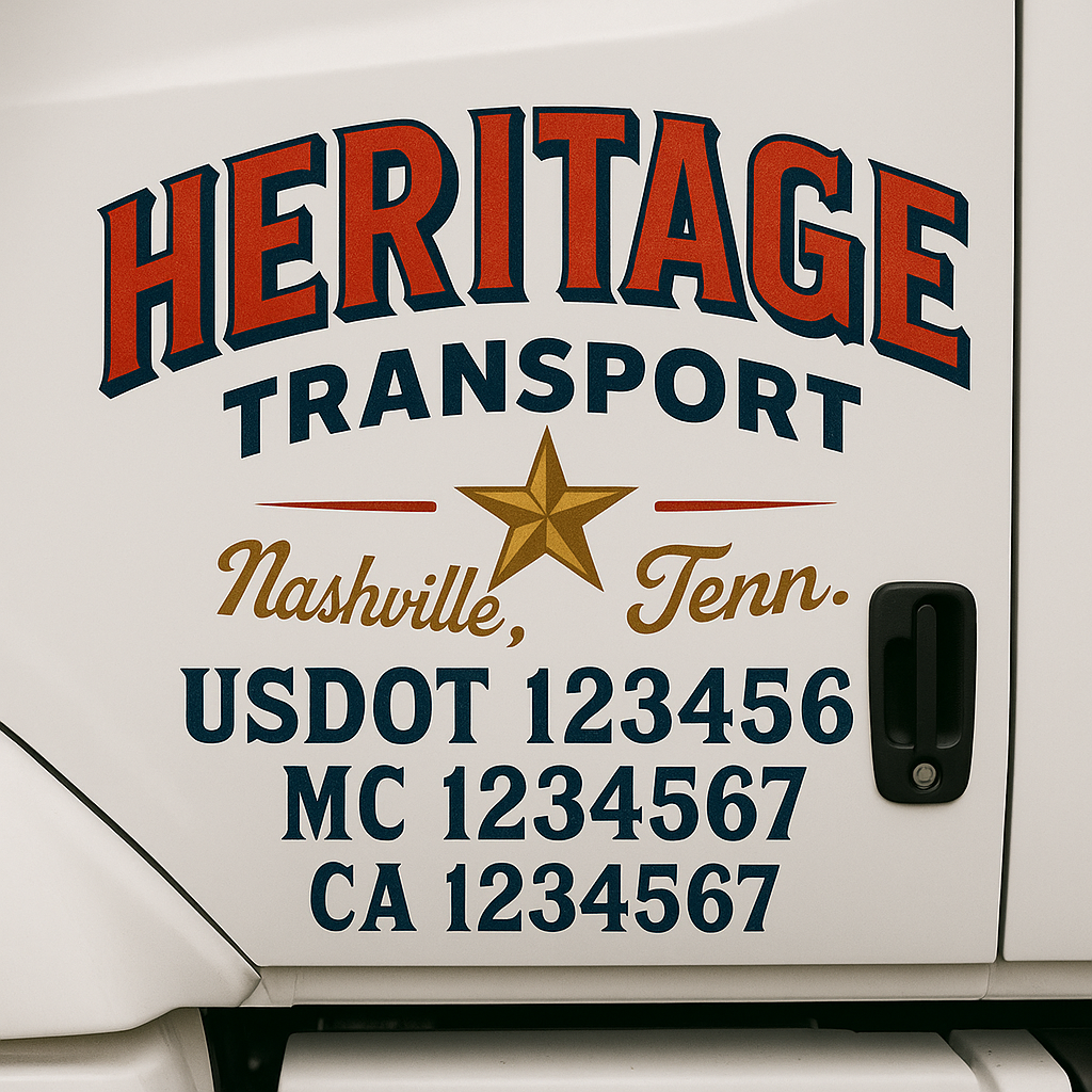 Custom Truck Door Lettering Sign Decal Sticker For Trucking, Businesses with City, State and USDOT, MC, GVW Truck Sign (2-Pack)