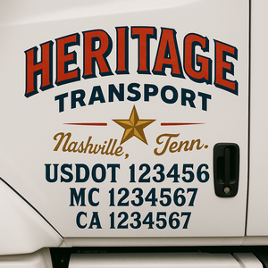 Custom Truck Door Lettering Sign Decal Sticker For Trucking, Businesses with City, State and USDOT, MC, GVW Truck Sign (2-Pack)