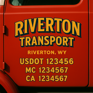 Custom Truck Door Lettering Sign Decal Sticker For Trucking, Businesses with City, State and USDOT, MC, GVW Truck Sign (2-Pack)
