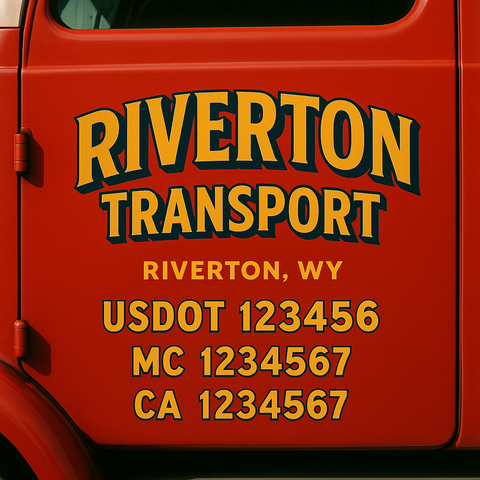 Custom Truck Door Lettering Sign Decal Sticker For Trucking, Businesses with City, State and USDOT, MC, GVW Truck Sign (2-Pack)