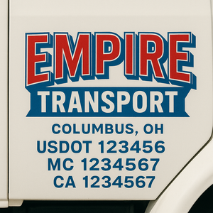 Custom Truck Door Lettering Sign Decal Sticker For Trucking, Businesses with City, State and USDOT, MC, GVW Truck Sign (2-Pack)
