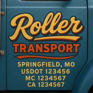 Custom Truck Door Lettering Sign Decal Sticker For Trucking, Businesses with City, State and USDOT, MC, GVW Truck Sign (2-Pack)